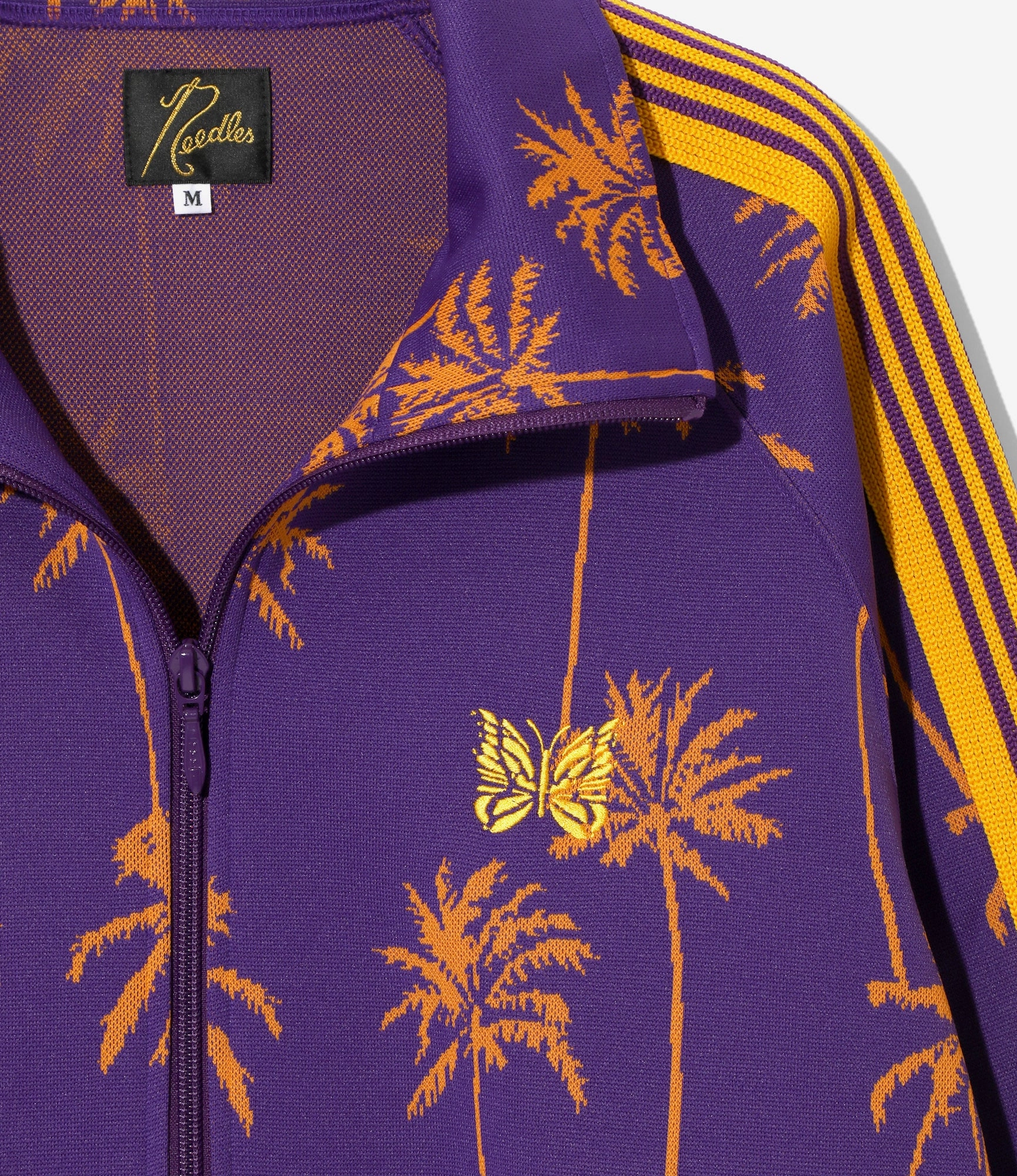 Abrasion resistant Track Jacket ?C?Purple/Orange Palm Tree Jacquard