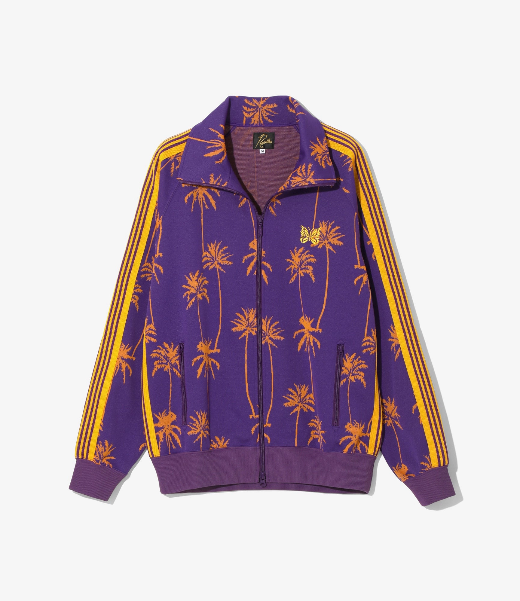 File Outdoor Utility Track Jacket ?C?Purple/Orange Palm Tree Jacquard