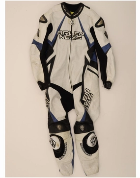 ARLEN NESS Mens Motorcycle 2 Piece Set EU 58 3XL W40 L25 White Colourblock Tailored Craft