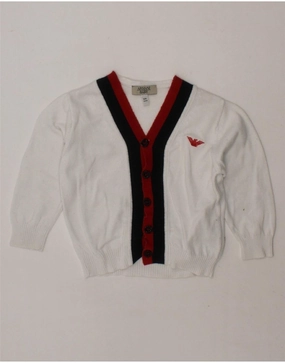 Classic Pick Multi Directional Stretch ARMANI BABY Baby Boys Cardigan Sweater 9-12 Months White Colourblock