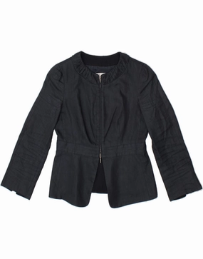 ARMANI COLLEZIONI Womens Blazer Jacket EU 40 Medium Navy Blue Pinstripe Timeless Professional Look