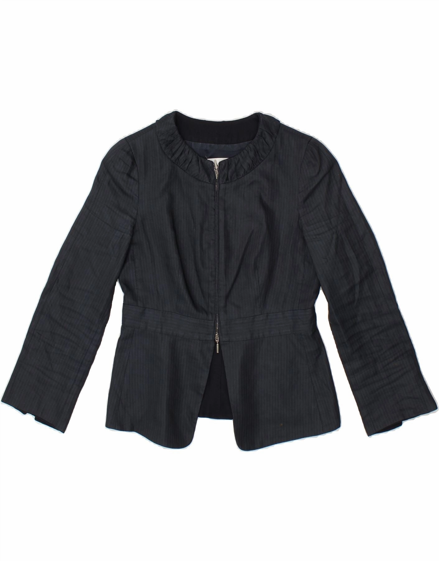 ARMANI COLLEZIONI Womens Blazer Jacket EU 40 Medium Navy Blue Pinstripe Timeless Professional Look