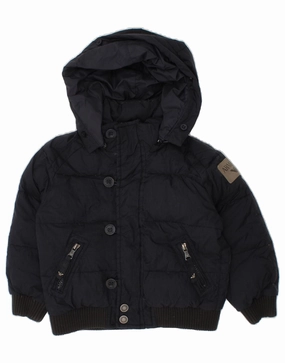 Transitional Weather city commute ARMANI JUNIOR Baby Boys Hooded Padded Jacket 18-24 Months Navy Blue
