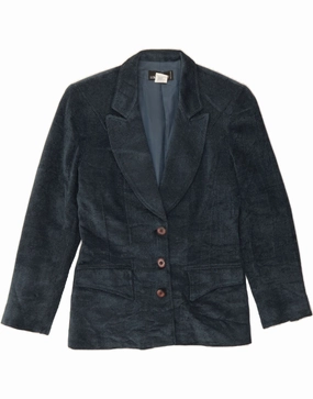 Dapper Fit Fashionable Look ATOS LOMBARDINI Womens Blazer Jacket IT 42 Medium Navy Blue Herringbone