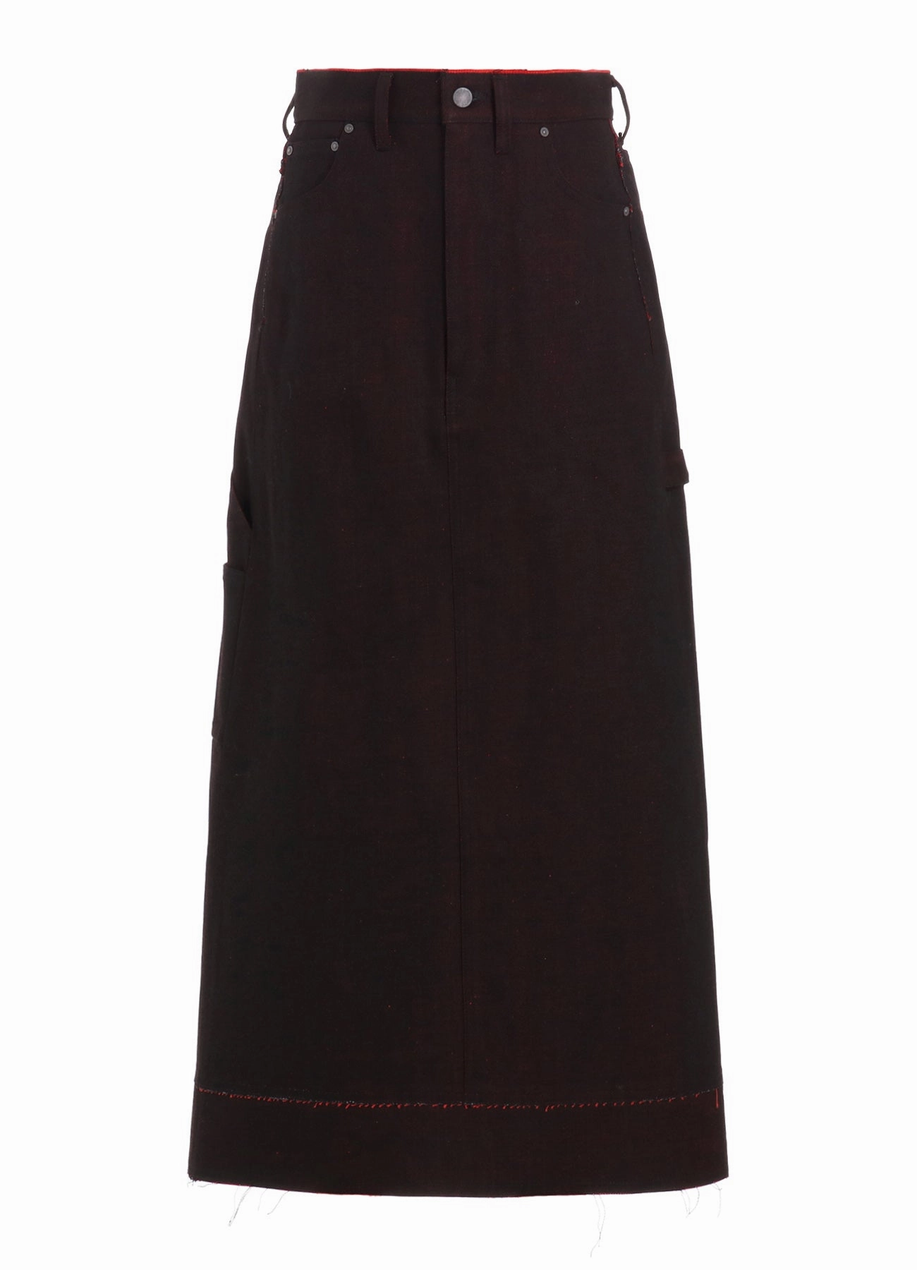 Fall Inspired Chilly Day Comfort BACK RED BLACK DENIM SKIRT