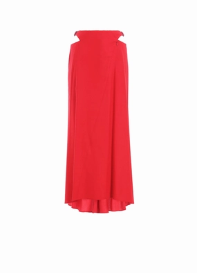 Luxe style Bold Movement BACK SATIN CROSS WAIST BELT SKIRT