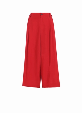 BACK SATIN CROSS WIDE TUCK PANTS Relaxed Design