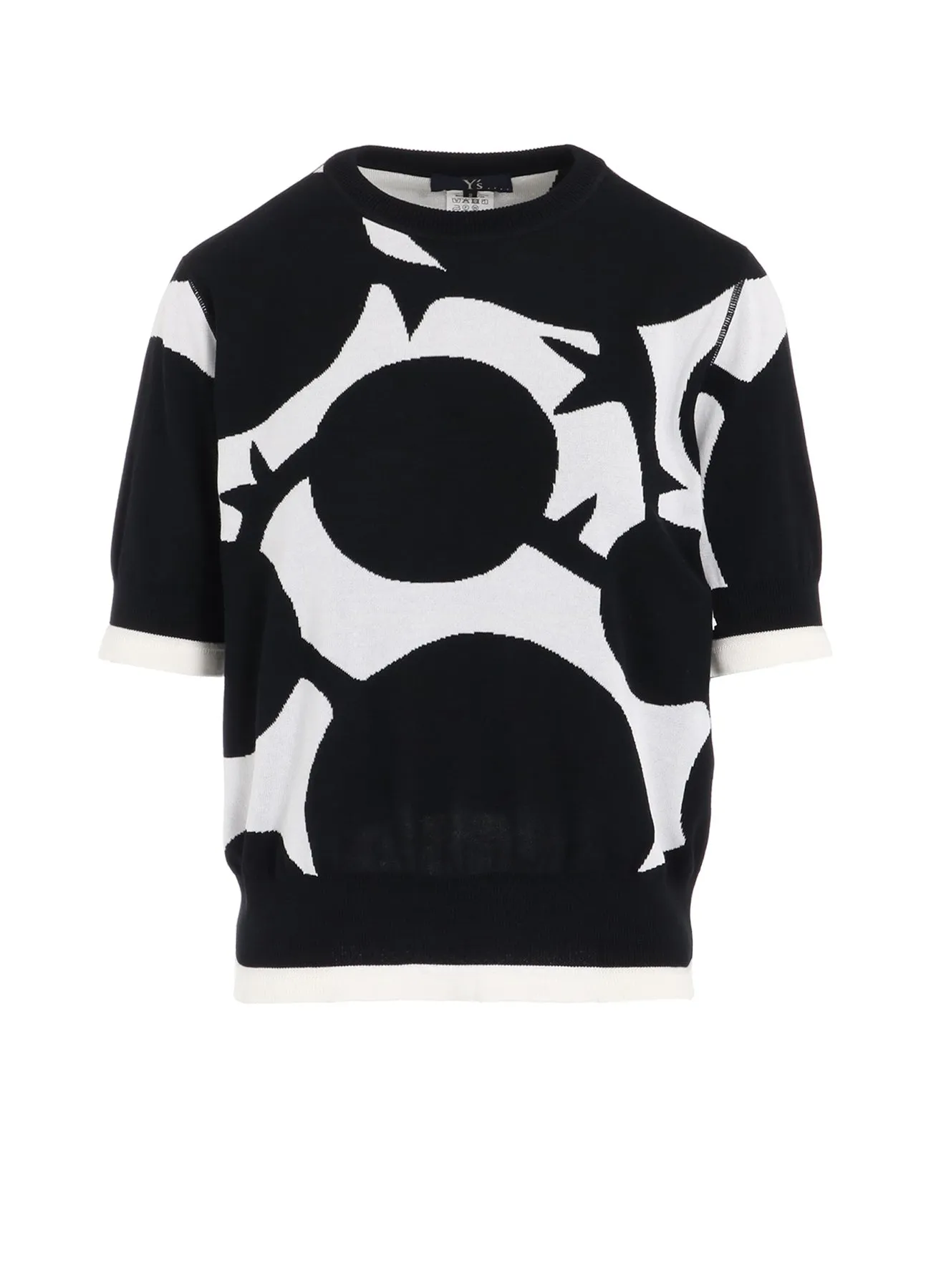 Breathable Knit Fabric Luminous Thread Accents JACQUARD KNIT REVERSIBLE HALF SLEEVE KNIT