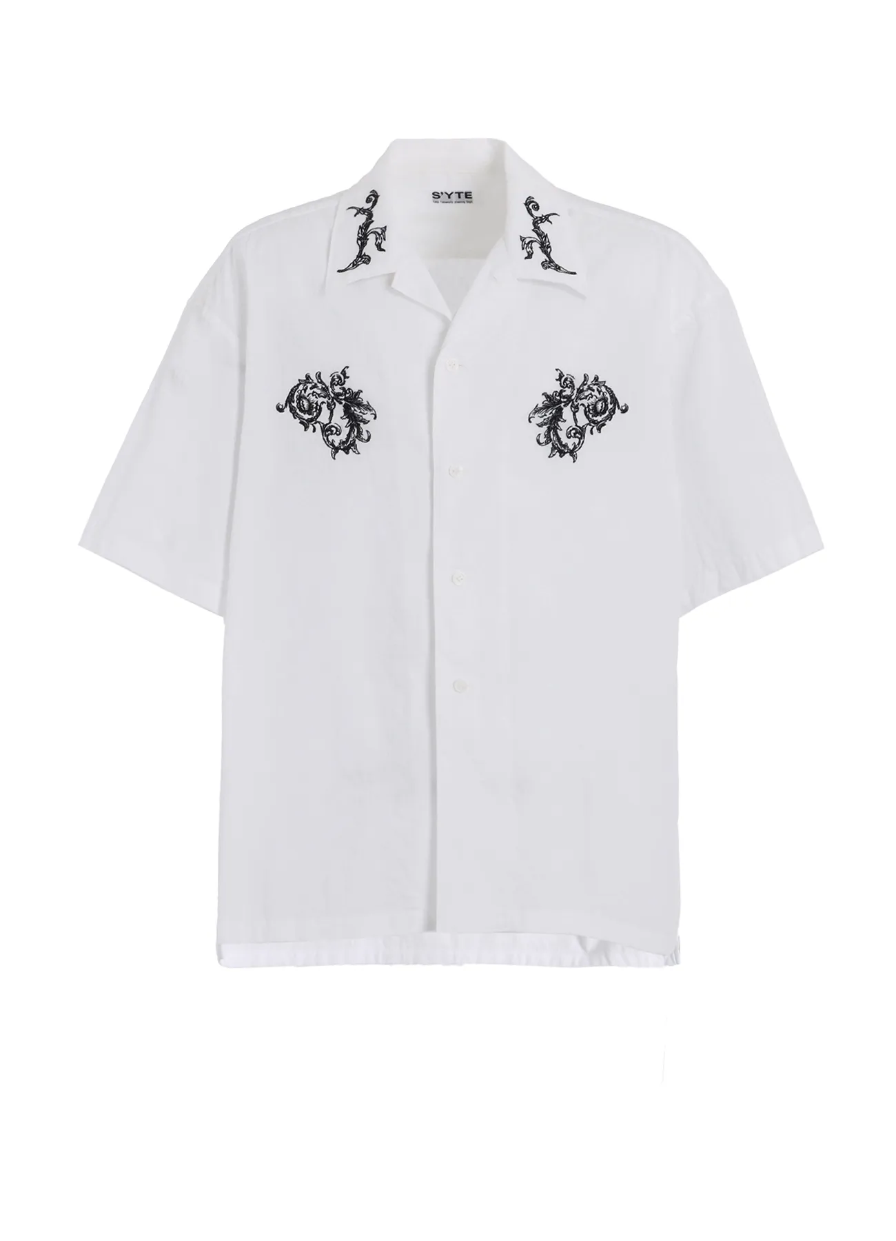 BAROQUE EMBROIDERY OPEN-COLLAR SHIRT Tropical theme Winter Comfort