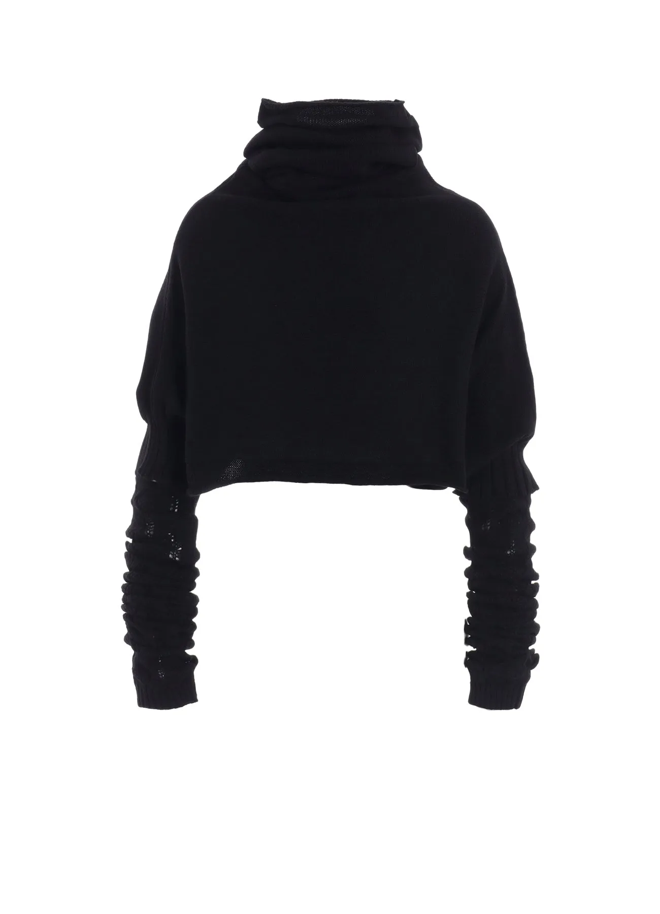 Soft Ribbed Texture 7G PLAIN STITCH LINKS CROPPED HN PO W/ARM WARMERS