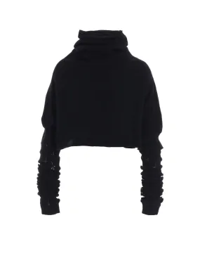 Soft Ribbed Texture 7G PLAIN STITCH LINKS CROPPED HN PO W/ARM WARMERS