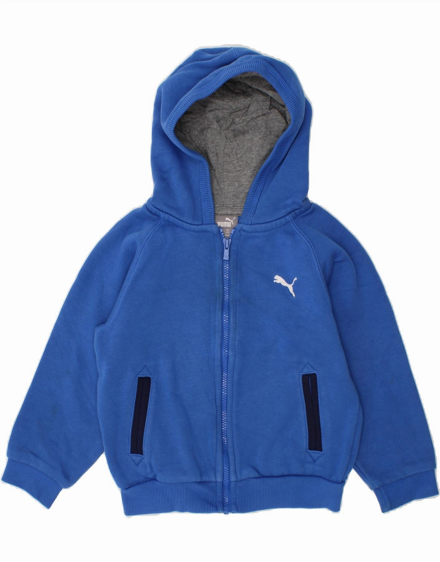 Ribbed Collar Detail Seasonless Style PUMA Baby Boys Zip Neck Jumper Sweater 18-24 Months Blue Cotton