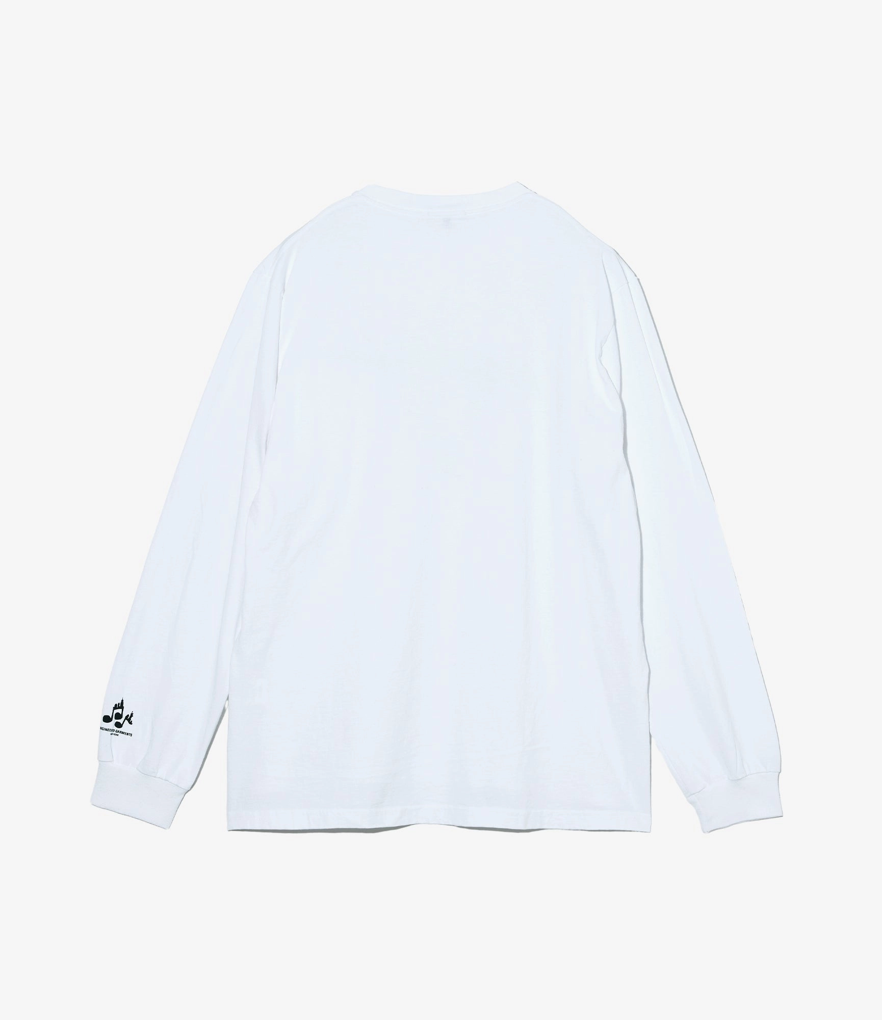 Long Sleeve Cross Neck T-Shirt ?C White 'Sound' Print Everyday Wear Trendy Wear