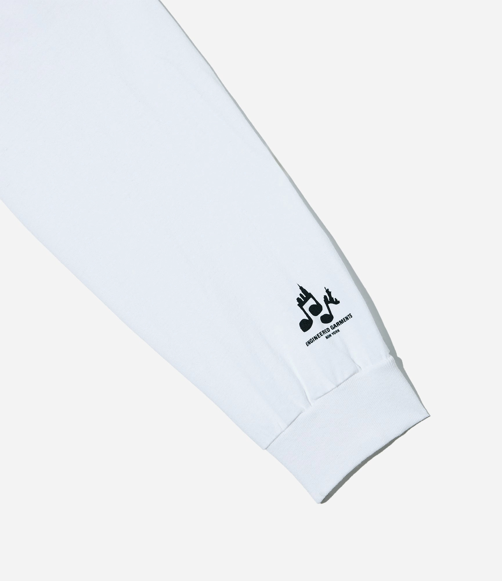 Polka Dot Pattern Long Sleeve Cross Neck T-Shirt ?C White 'Sound' Print