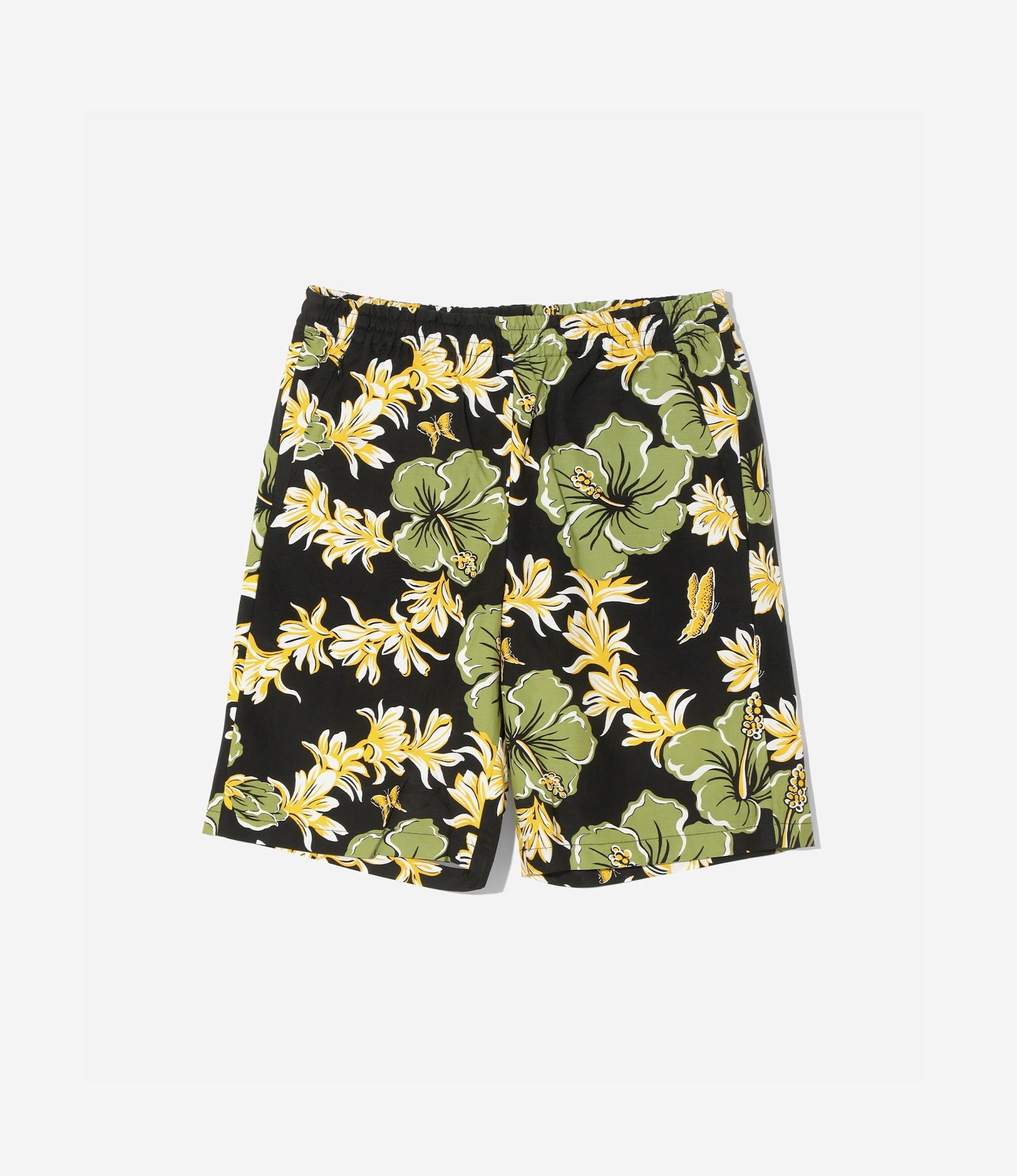 Simple Mood TemperatureRegulating Basketball Short ?C?Black Floral Papillon Print Rayon