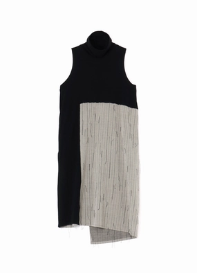 animal-print SLEEVELESS KNITTED TURTLENECK DRESS