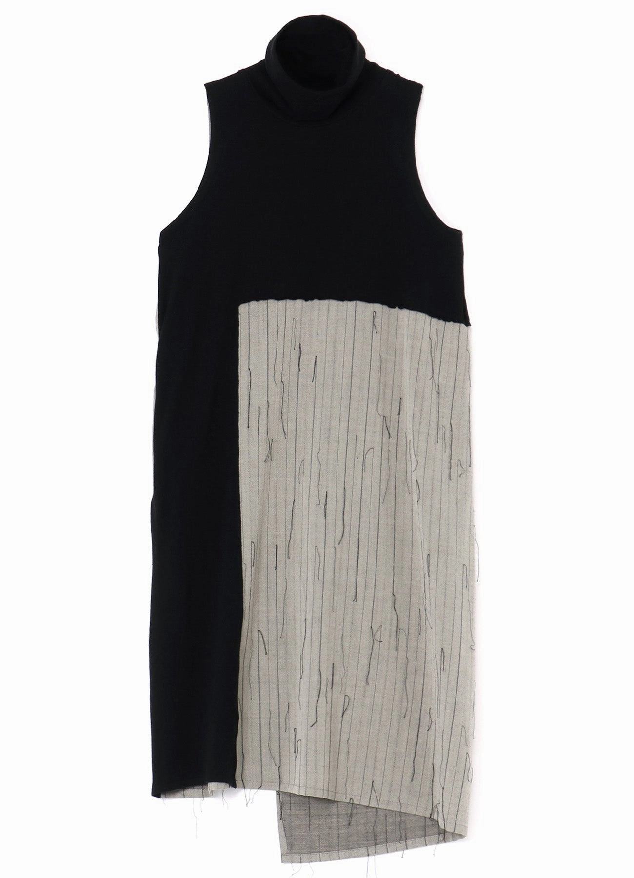 Panelled-Design Daily Option SLEEVELESS KNITTED TURTLENECK DRESS