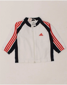Light Reflective Trims ADIDAS Baby Boys Graphic Tracksuit Top Jacket 9-12 Months White