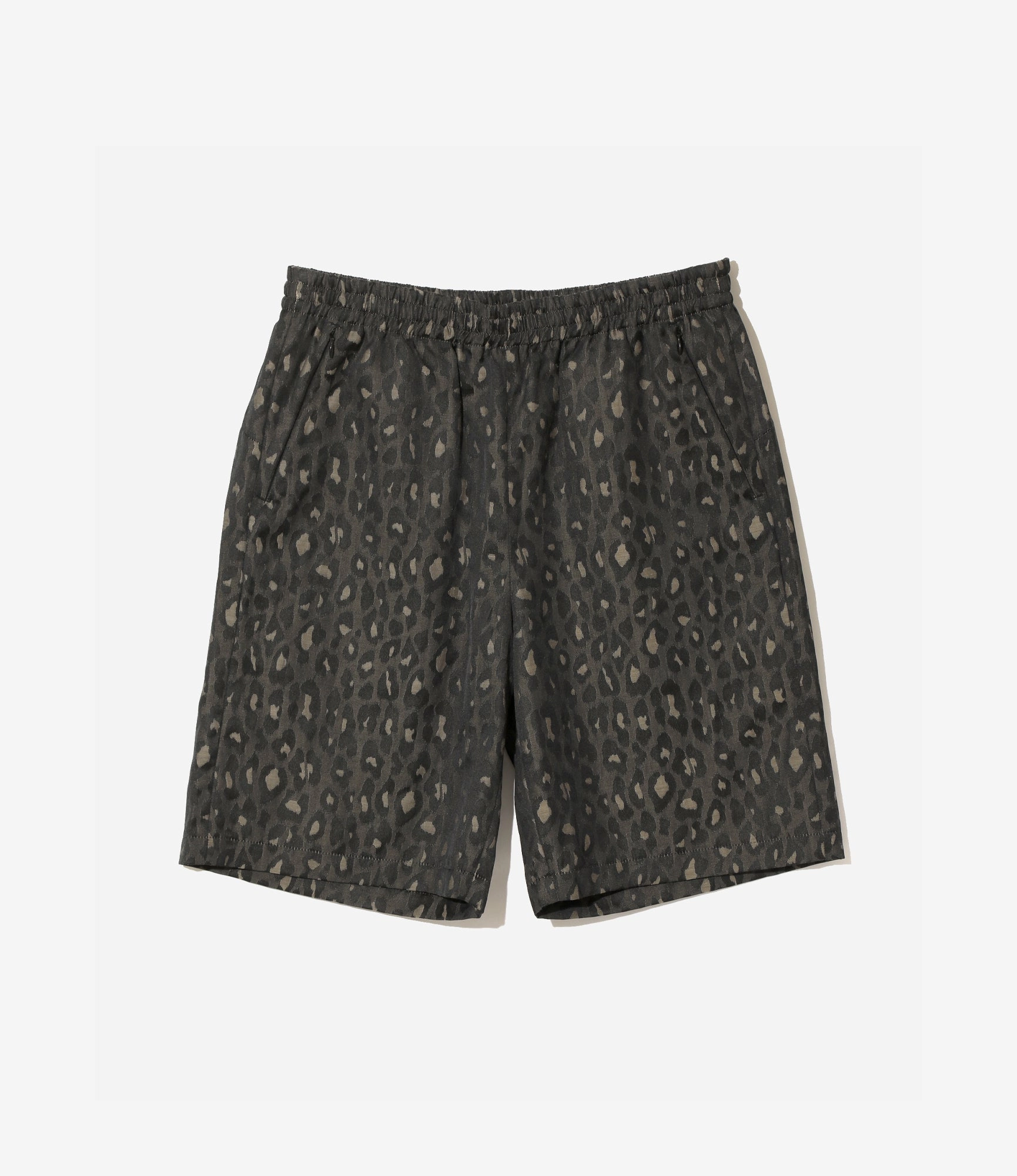 Basketball Short ?C Black Leopard Print Jacquard Cloth UPFProtection Lightweight Weave