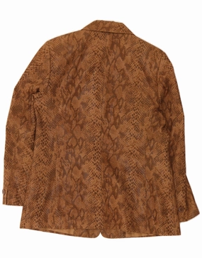 BELLE SURPRISE Womens Blazer Jacket UK 14 Medium Brown Animal Print Timeless Style Stylish Layers