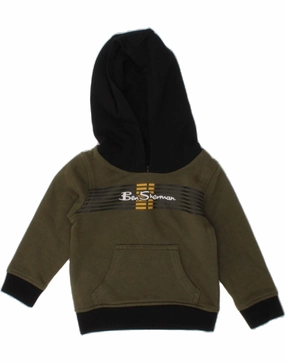 Basic Layer TemperatureRegulating Fabric BEN SHERMAN Baby Boys Graphic Hoodie Jumper 9-12 Months Khaki Colourblock