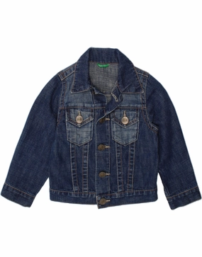 Water Resistant Material insulated BENETTON Baby Boys Denim Jacket 18-24 Months 2XS Blue Cotton