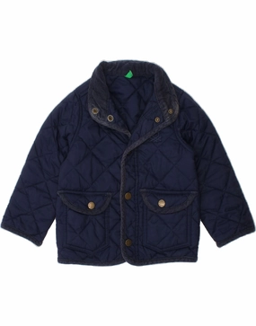 Award Construct BENETTON Baby Boys Quilted Jacket 18-24 Months Navy Blue Polyamide