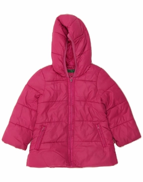 BENETTON Baby Girls Padded Coat 18-24 Months Pink Polyester Thermal wear Wedding
