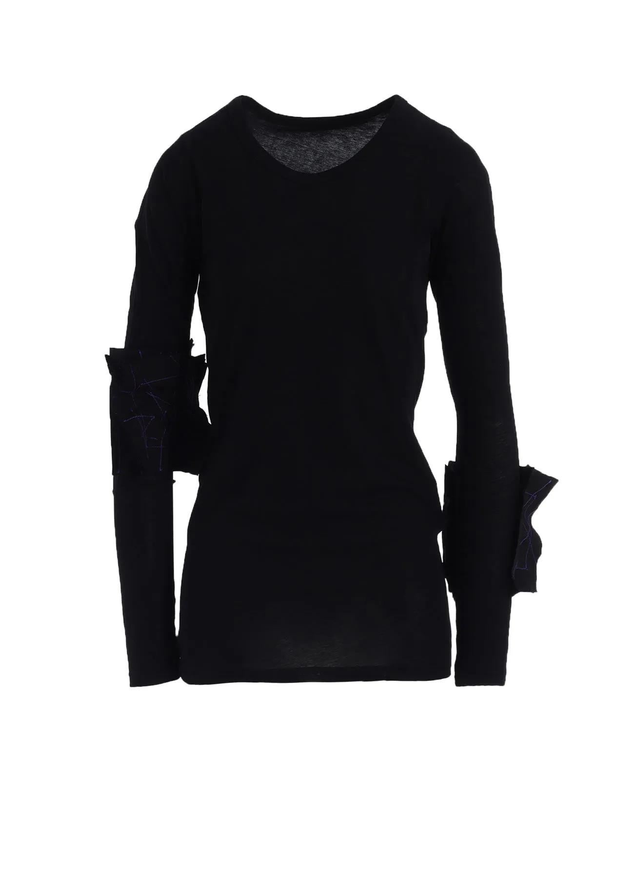 Trendy designs Timeless elegance COTTON SINGLE JERSEY R MOTIF LONG T-SHIRT