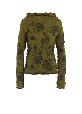 BIG FLOWER WRINKLED KNIT PULLOVER Daily Layers