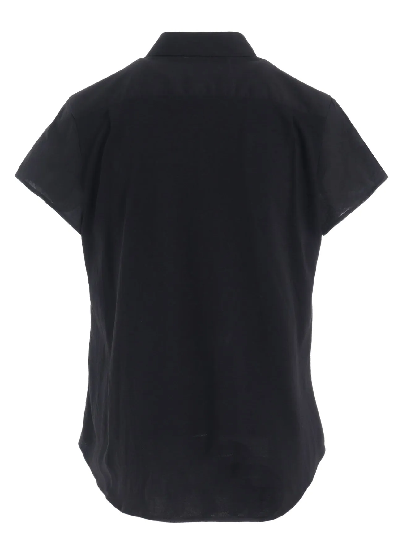 COTTON LAWN DOUBLE LAYERED FRONT HEM BLOUSE Layered Collar