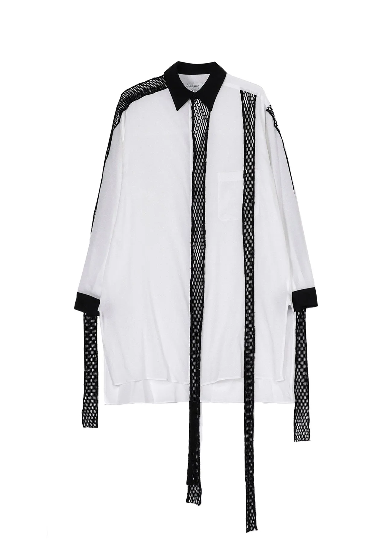 Poolside Lounge Holiday Gift CELLULOSE LAWN BLACK MESH BLOUSE