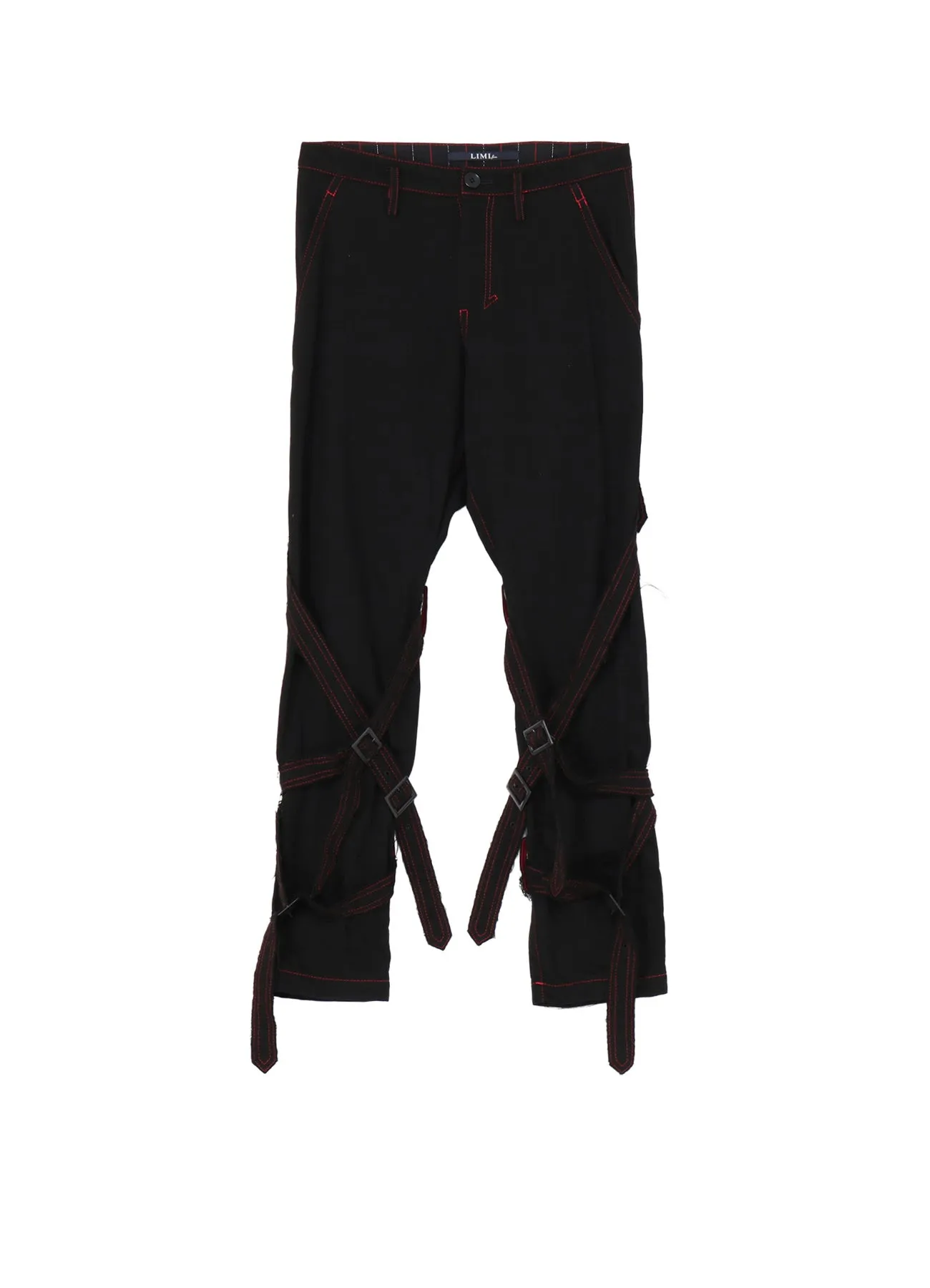 Street Layer BLACK DENIM BELTED PANTS