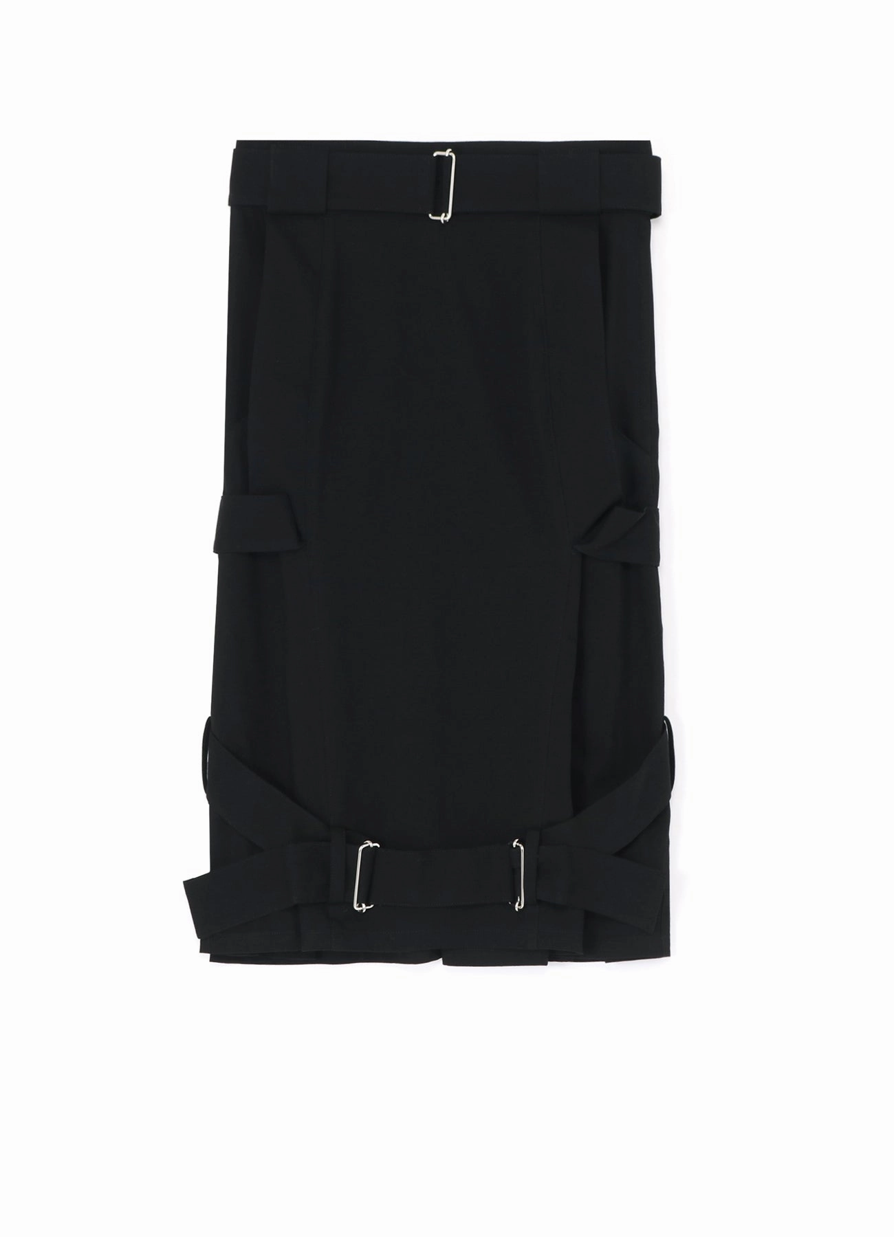 BLACK DENIM CROSSED BELT SKIRT Smart Outfit