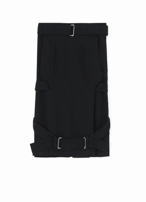 BLACK DENIM CROSSED BELT SKIRT Smart Outfit