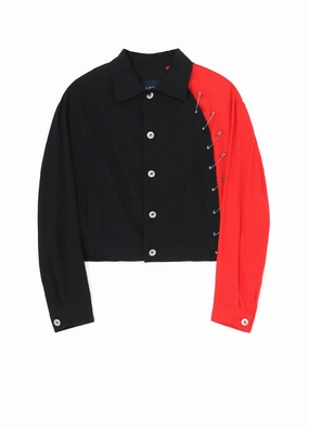 BLACK RED COMBI  BLOUSON WITH PIN Hope Distribute