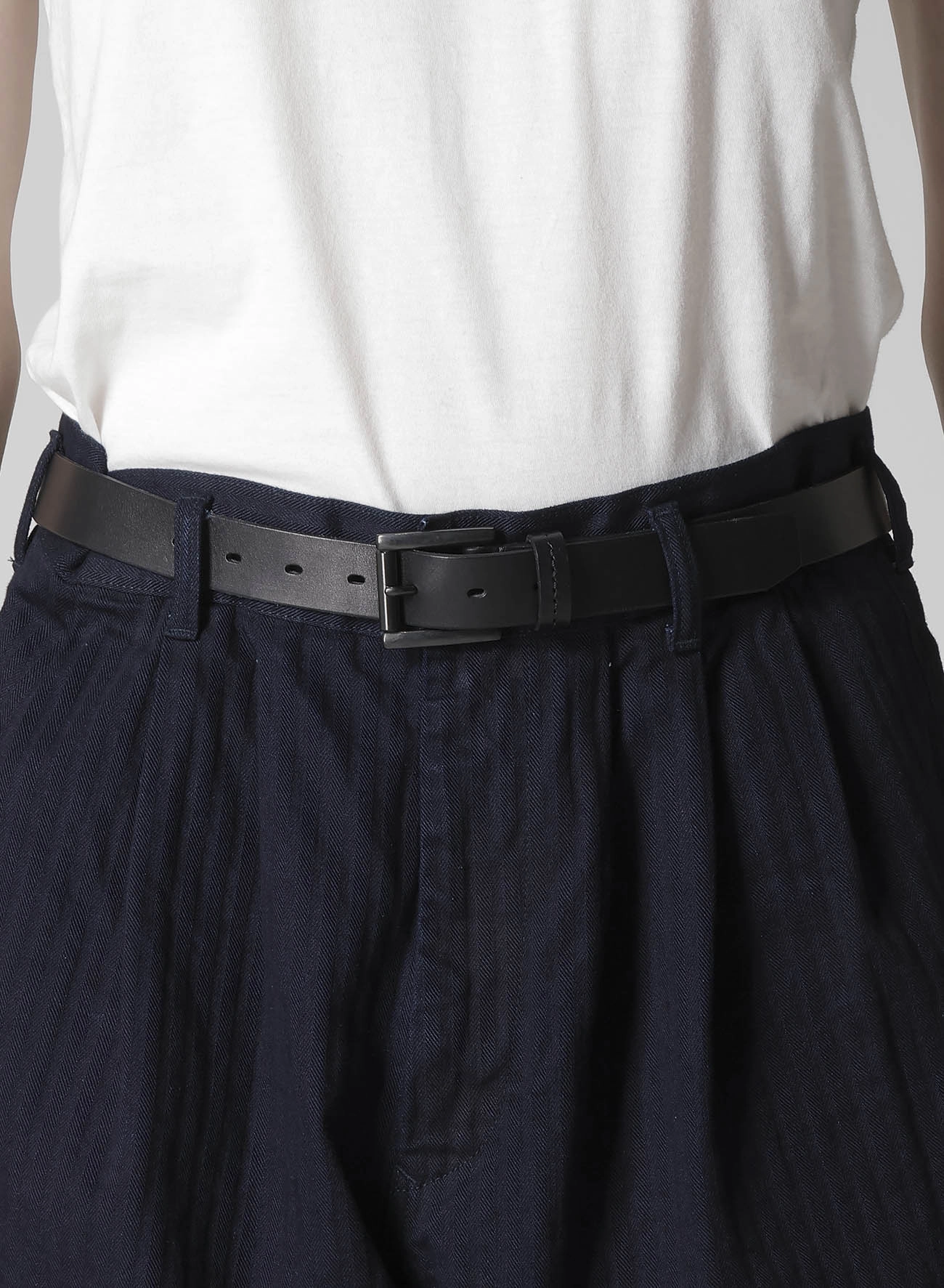 ComfortWaistband Light and Cozy BLACK SCANDAL HERRINGBONE DENIM SIDE TAPE DETAIL PANTS