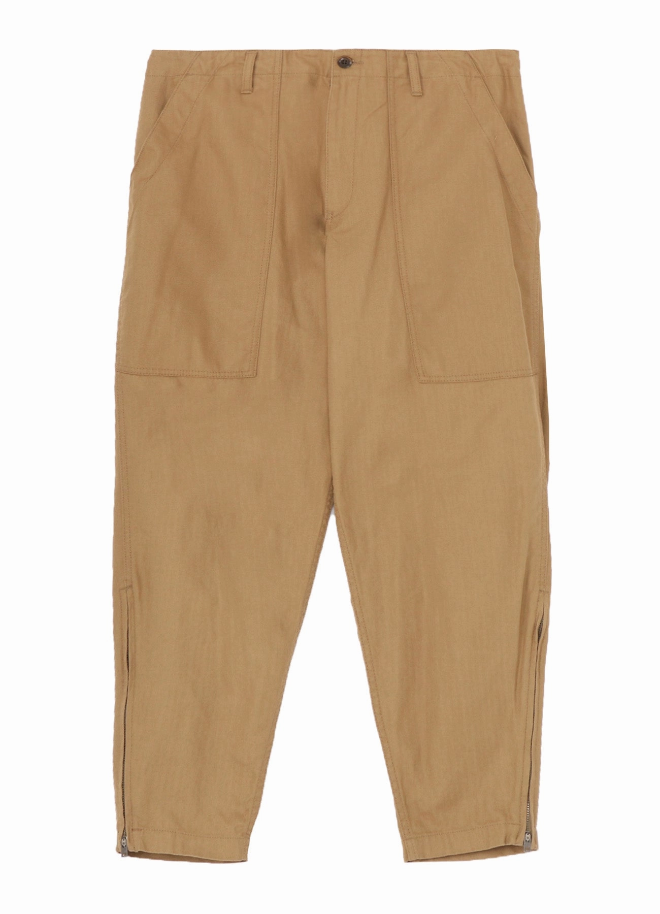 Relaxed Waist Urban Comfort BLACK SCANDAL HERRINGBONE HEM ZIP PAINTER PANTS