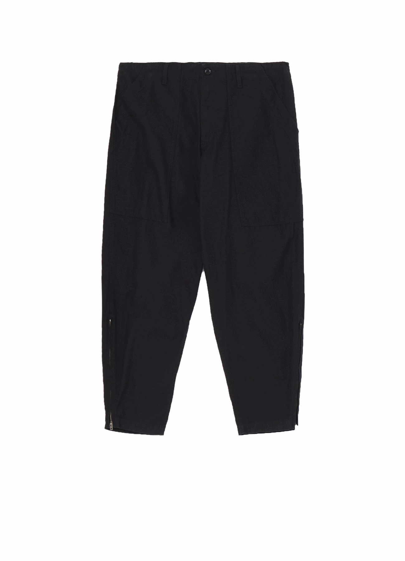 BLACK SCANDAL HERRINGBONE HEM ZIP PAINTER PANTS Casual Chic