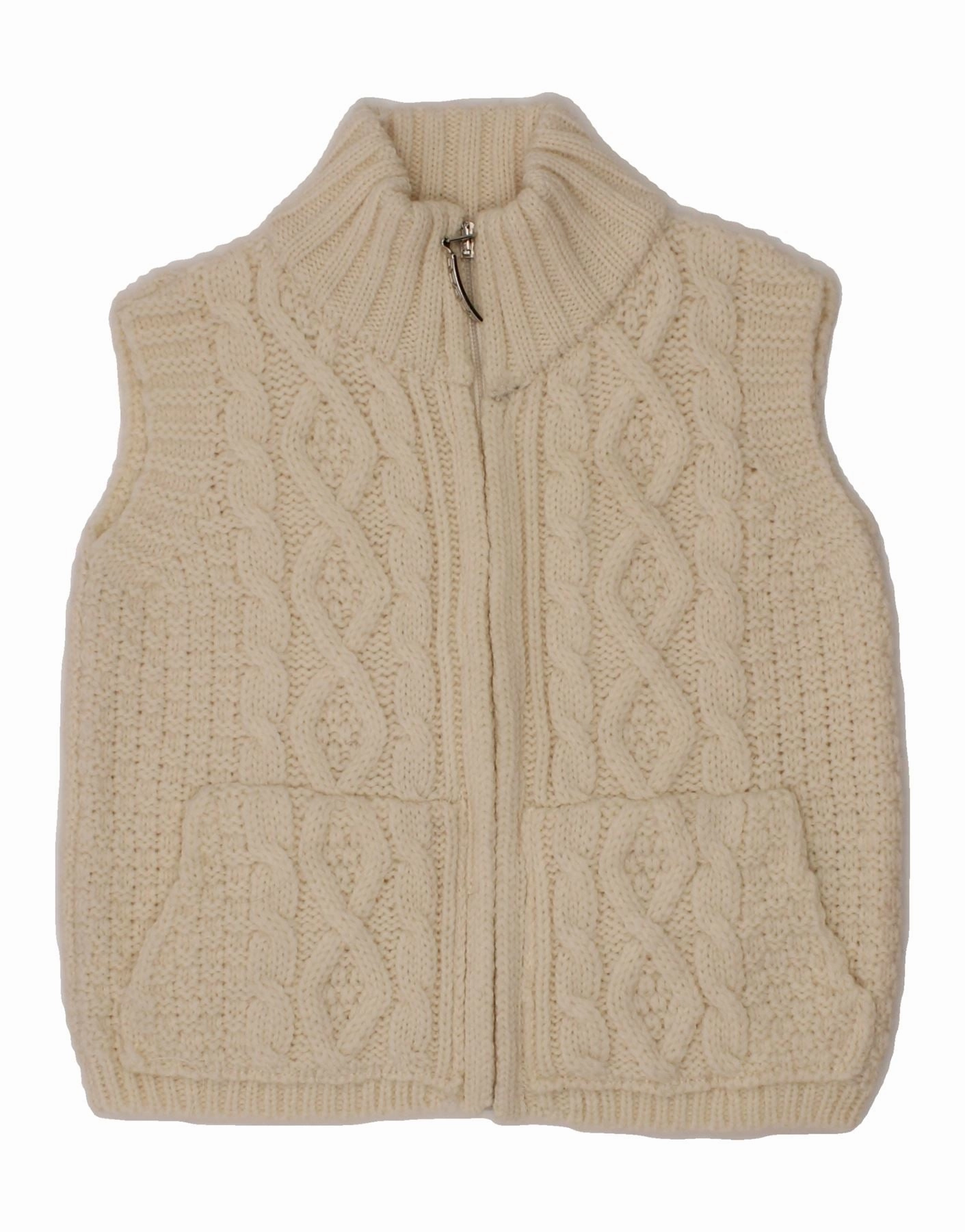 BLARNEY Baby Girls Cardigan Sweater 18-24 Months Off White Wool simple design Compressed Stitch