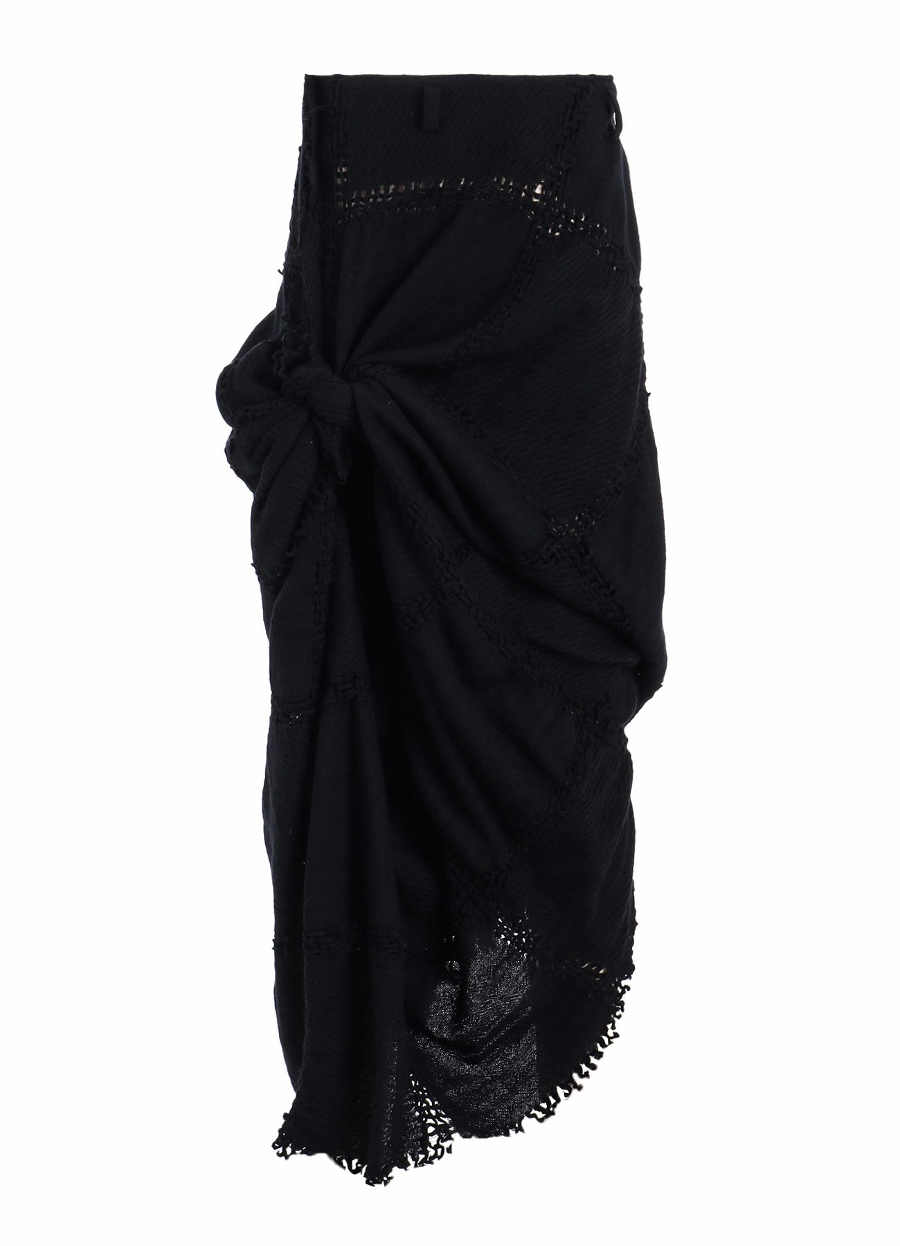 Street Mode Minimalist-Trend BLOCK JACQUARD KNOT DETAIL SKIRT