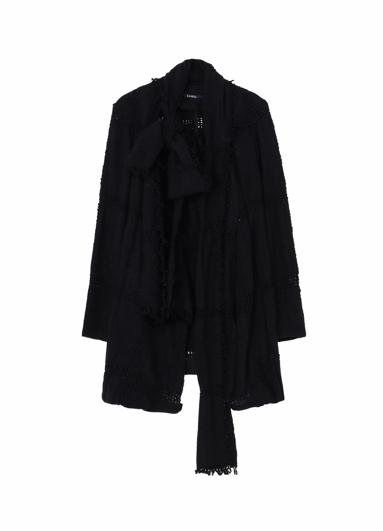 suitable for solo travel BLOCK JACQUARD STOLE DETAIL JACKET