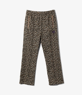 Double Layered Hem Breathable Lining Track Pant ?C Leopard Jacquard Polyester