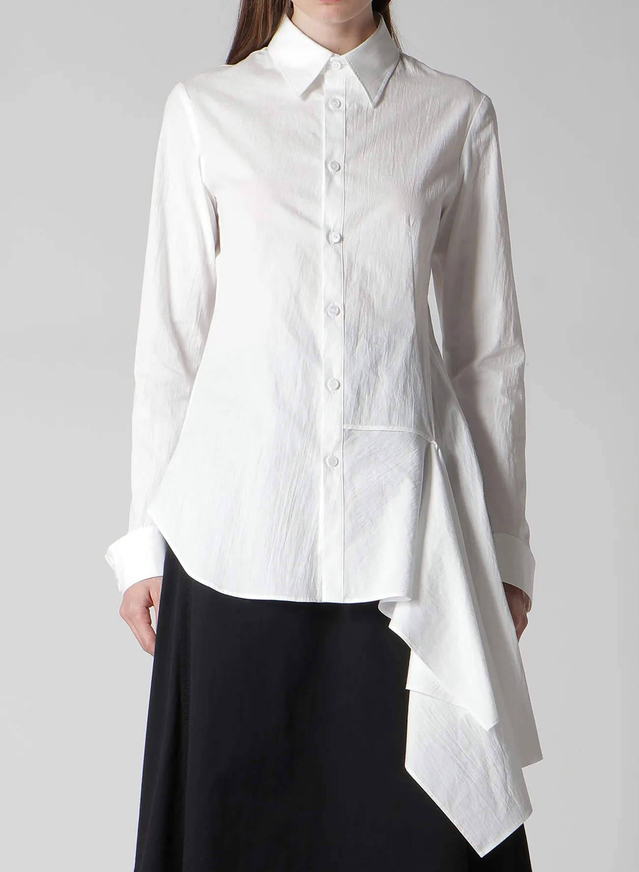 Summer Fashion COTTON BROAD L DRAPED BLOUSE