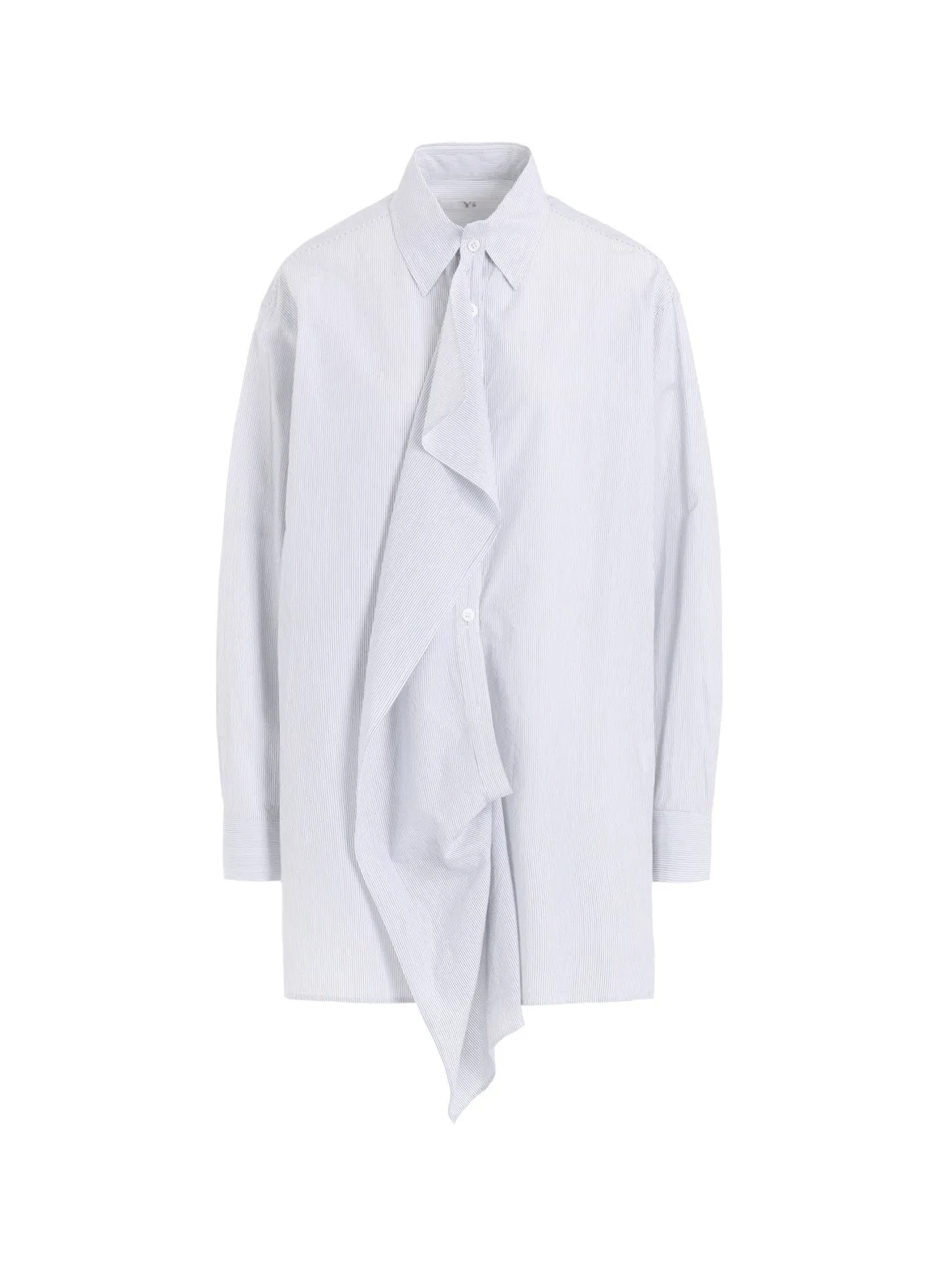 Short Sleeve STRIPE COTTON CLOTH PLACKET BLOUSE