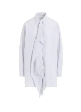 Short Sleeve STRIPE COTTON CLOTH PLACKET BLOUSE