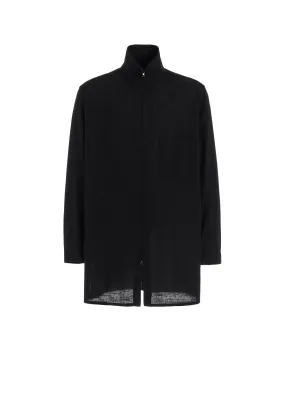 All-day Comfort First Date KHADI COTTON STAND COLLAR ZIPPER SHIRT