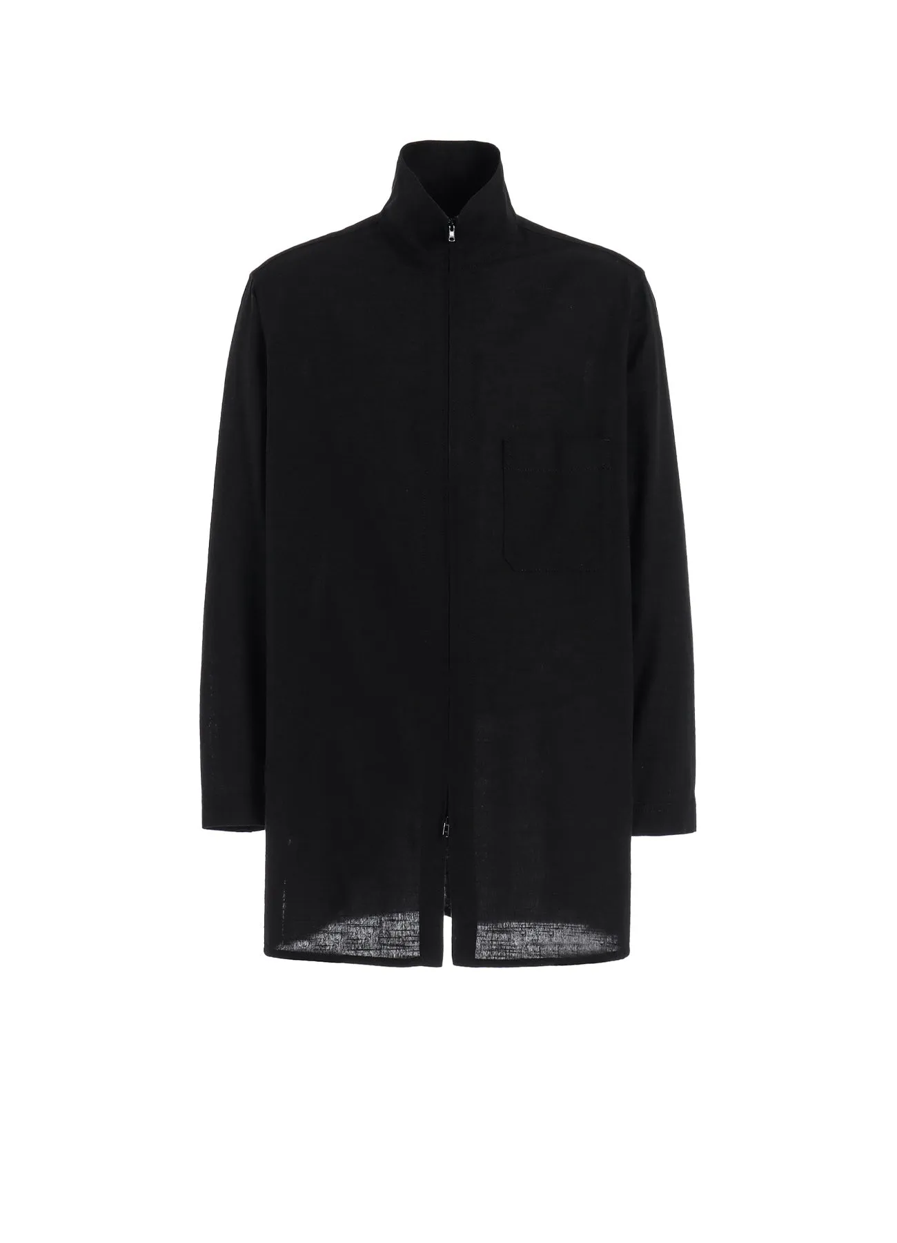 All-day Comfort First Date KHADI COTTON STAND COLLAR ZIPPER SHIRT