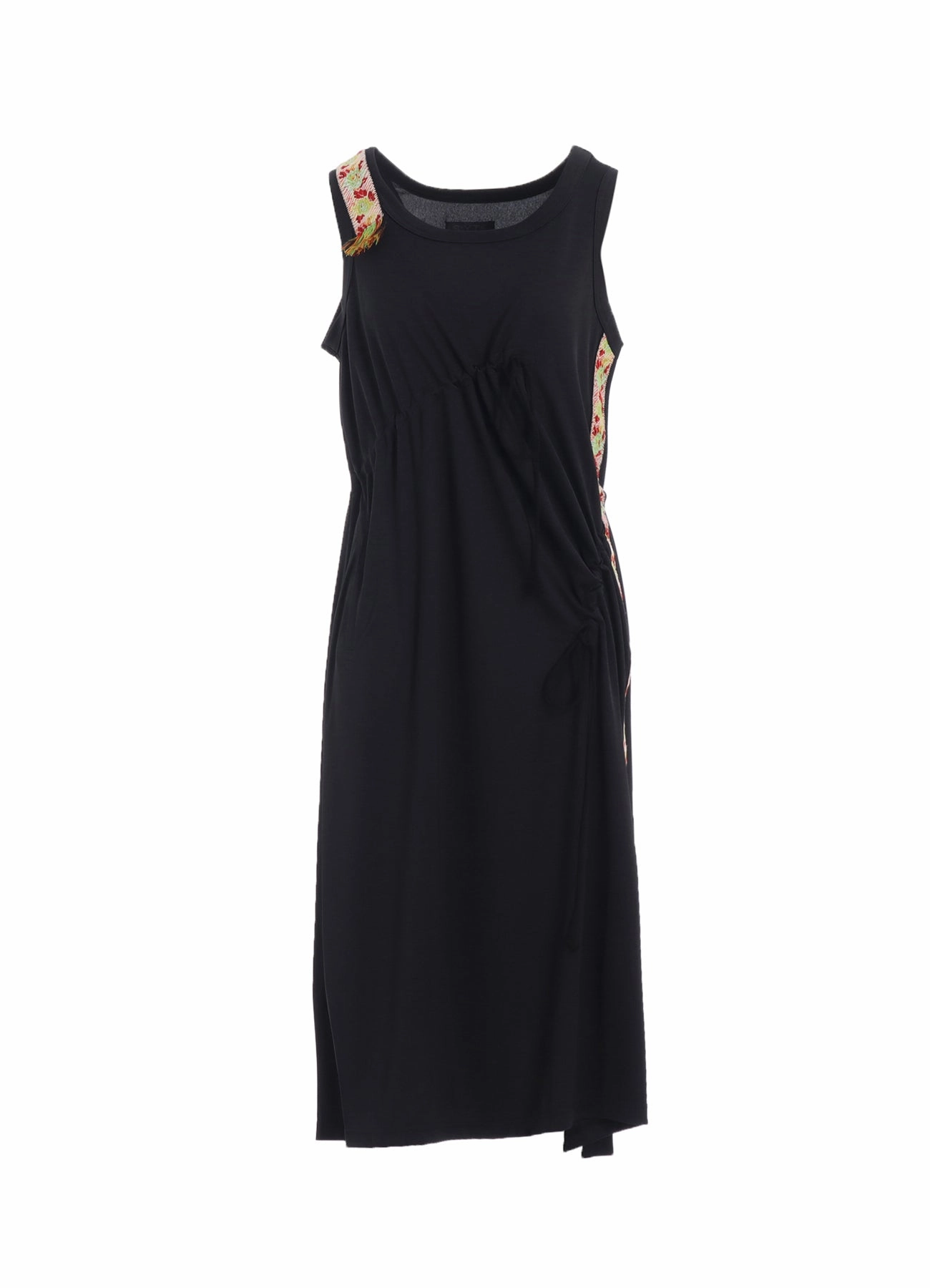 Balanced feel Travel Fashion PE/SMOOTH JERSEY STRINGS GATHERED DRESS WITH TYROLEAN TAPES