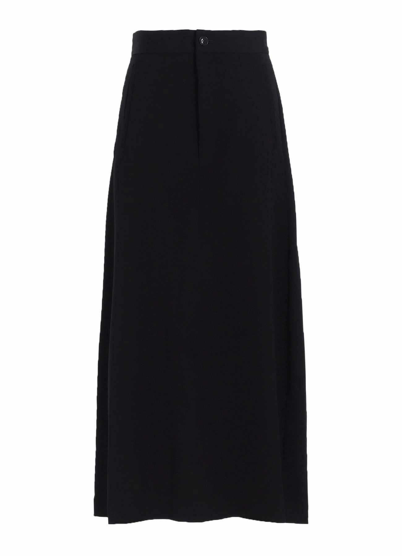 WOOL GABARDINE LINE SKIRT Shirred-Detail